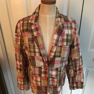 Rafaela madras print blazer